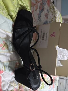 Black Strappy Block Heel Sandals - Women's Heels